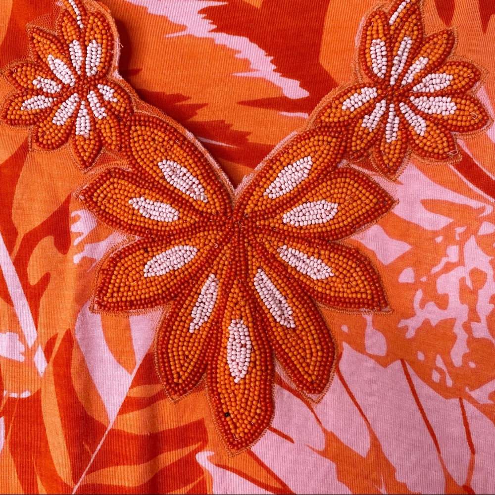 Soft Surroundings Del Rio Beaded Floral Tunic 3/4 Sleeves XS - Picture 12 of 12